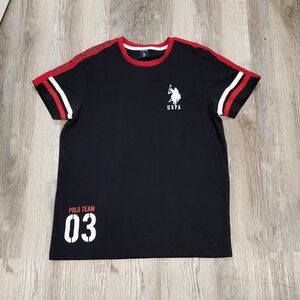 U.S. Polo Assn. Dark Blue Tee with Red and White Accents